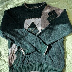 Men's Green Argyle Sweater